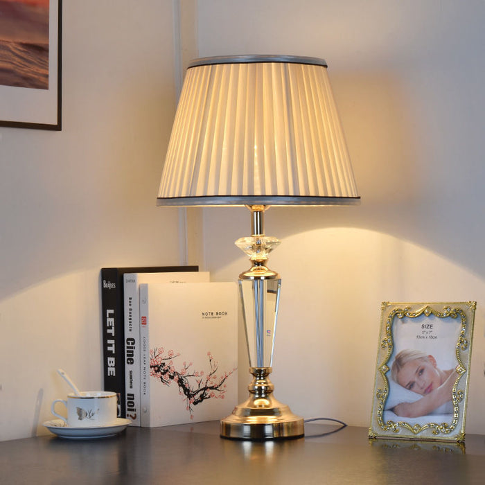 Cozy Luxury Crystal Design Ivory Table Lamp