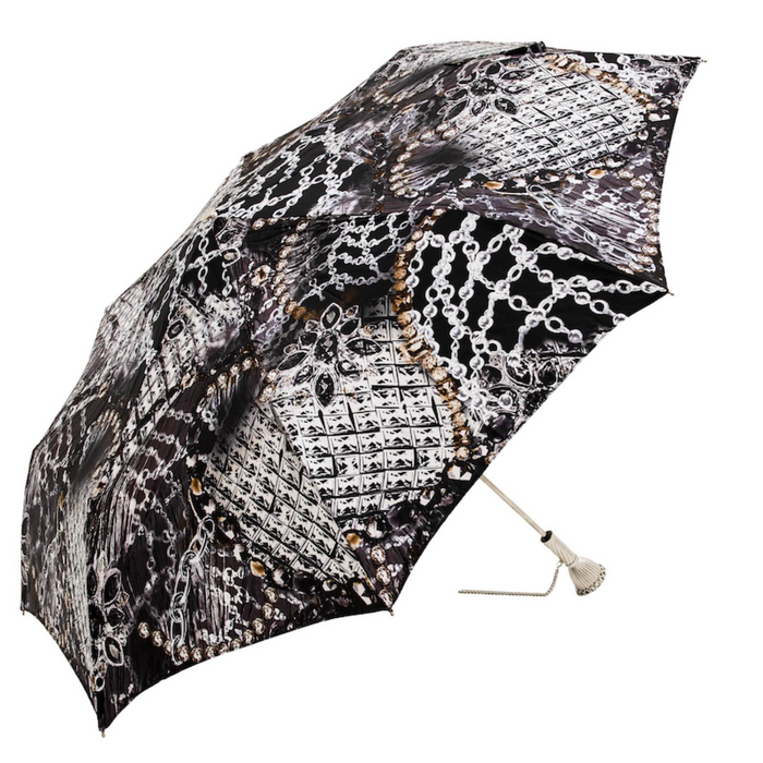 Jewels Print Brass Premium Quality Folding Umbrella for Her