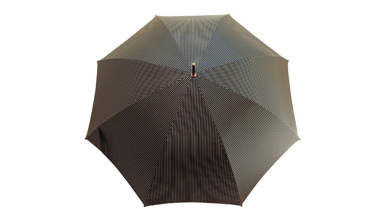 Men's Striped Umbrella with Elegant Hound Head Handle