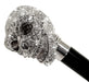 Stunning Lux Silver Swarovski Skull Umbrella with Double Cloth Design