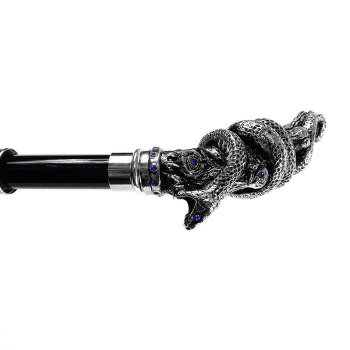 Premium Double Canopy Umbrella with Snake Handle and Crystals