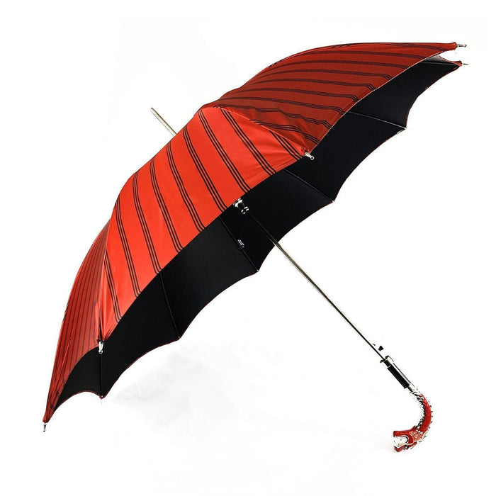 Wonderful umbrella with hand painted and silverplated 925 Dragon - Artynov | Unique Handmade Accessories