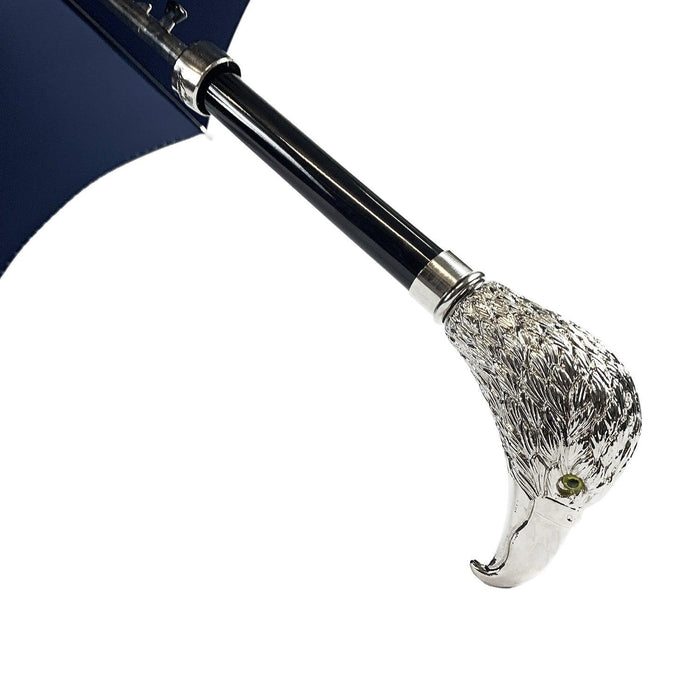 Elegant men's umbrella with silverplated hawk - Artynov | Unique Handmade Accessories