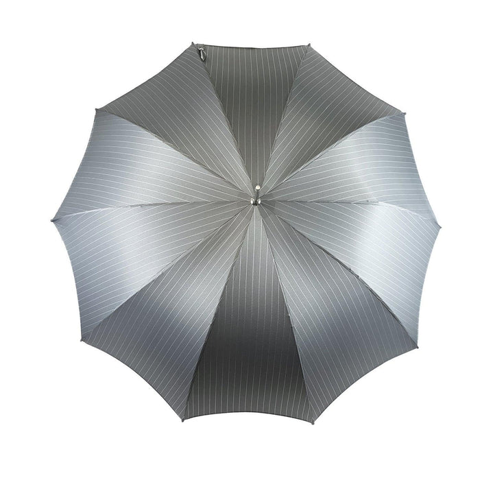 Sophisticated Gray Striped Umbrella with Classic Detailing