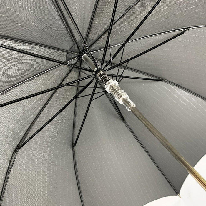 Sophisticated Gray Striped Umbrella with Classic Detailing