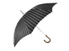 Stylish Smoke Gray Umbrella with Classic White Stripes