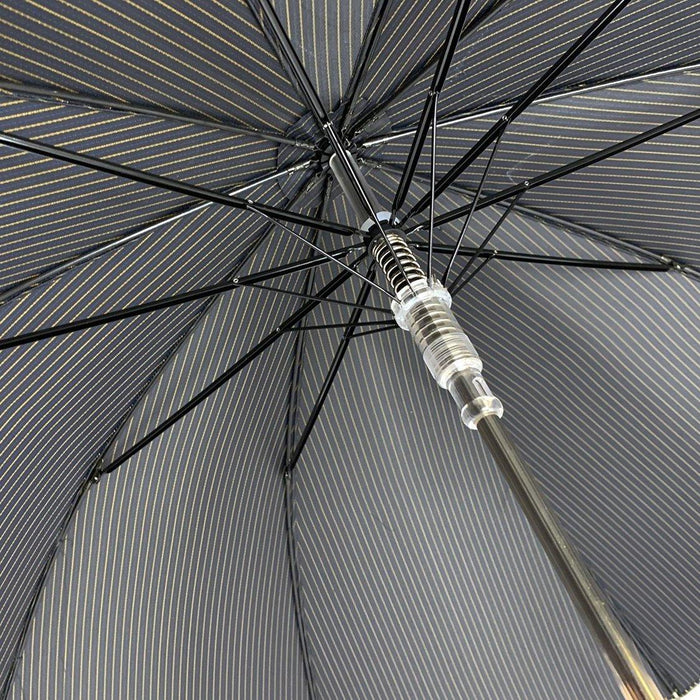 Original 3-Color Men's Umbrella Black with Yellow and Blue Stripes