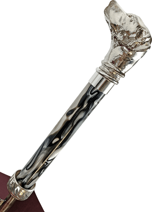 Refined Men's Umbrella with a Silver-Plated Labrador Handle