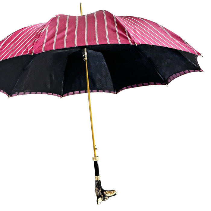 Stylish umbrella - Goldplated 24K Dobermann handle - Artynov | Unique Handmade Accessories