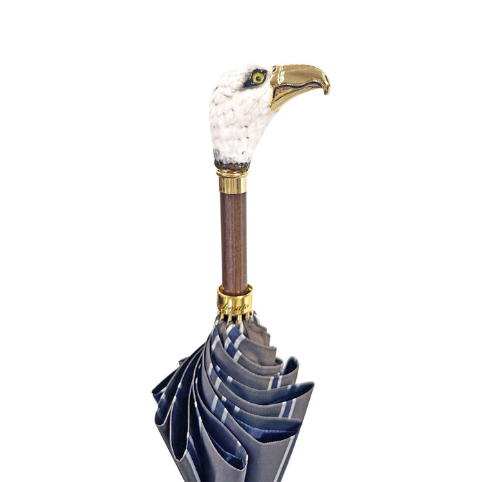 Luxurious Handmade Umbrella with 24K Goldplated Enameled Eagle Handle