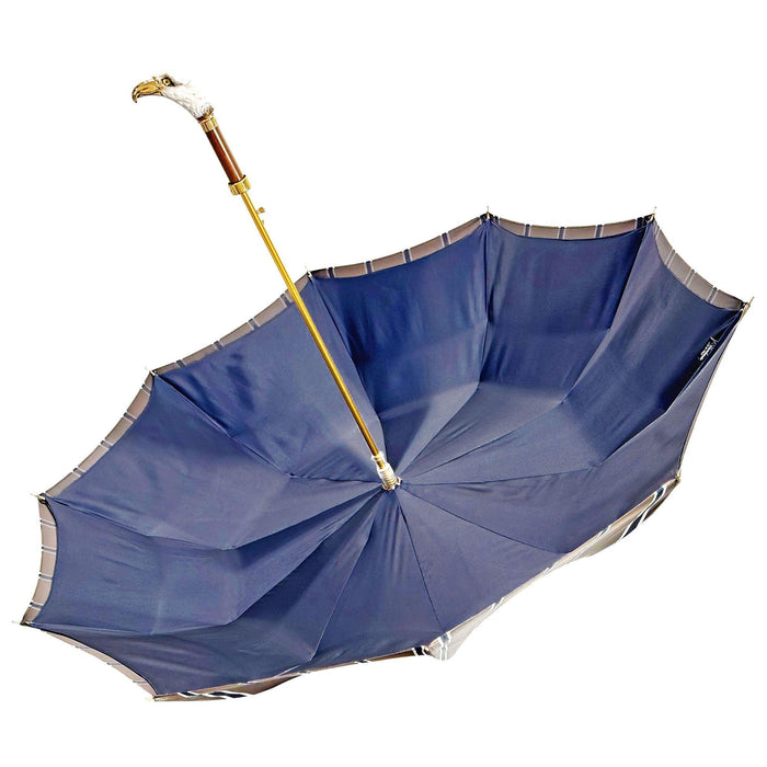 Luxurious Handmade Umbrella with 24K Goldplated Enameled Eagle Handle