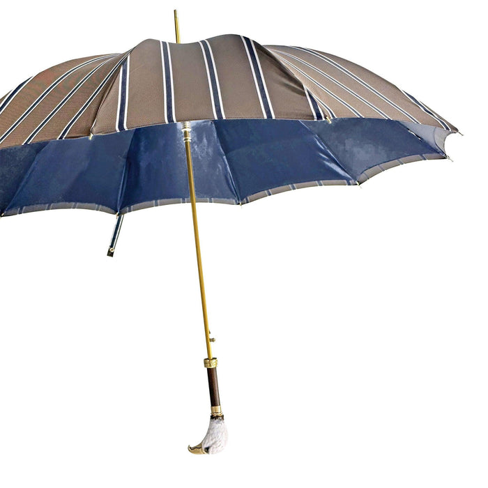 Luxurious Handmade Umbrella with 24K Goldplated Enameled Eagle Handle