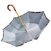 Men's Double Cloth Umbrella with Grey and Striped Pattern