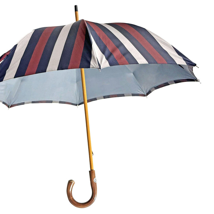 Men's Double Cloth Umbrella with Grey and Striped Pattern