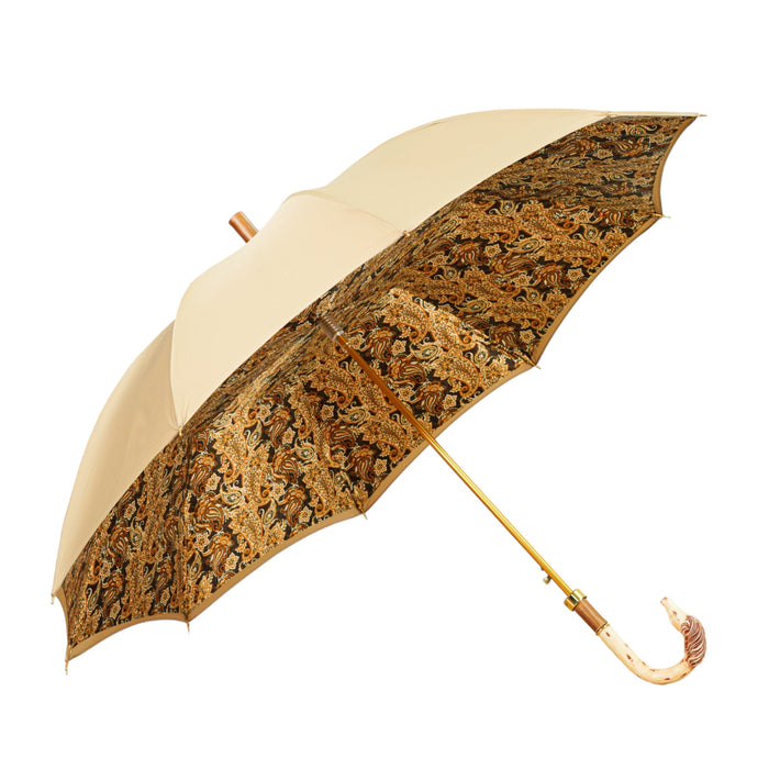 Luxury Handcrafted Men's Umbrella with Horse Handle and Exquisite Detailing