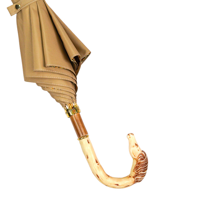 Luxury Handcrafted Men's Umbrella with Horse Handle and Exquisite Detailing