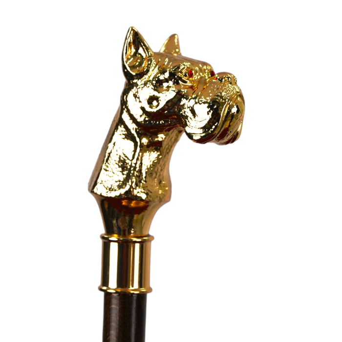 Premium Men's Exclusive Luxury Umbrella with 24K Gold Dog Handle