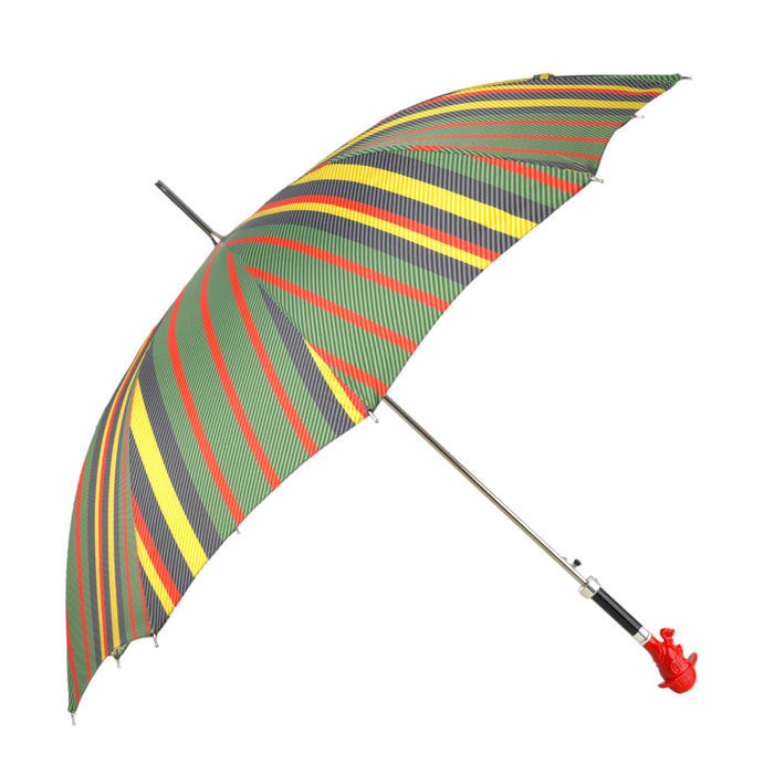 Sherlock Holmes Umbrella with Classic Striped Pattern and Custom Handle