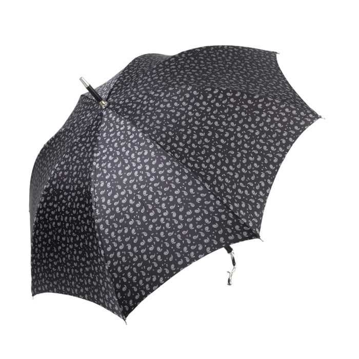 Stylish Umbrella with Paisley Pattern and Silver-Plated Handle