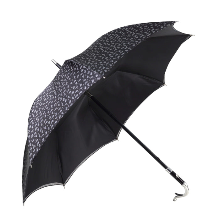 Stylish Umbrella with Paisley Pattern and Silver-Plated Handle