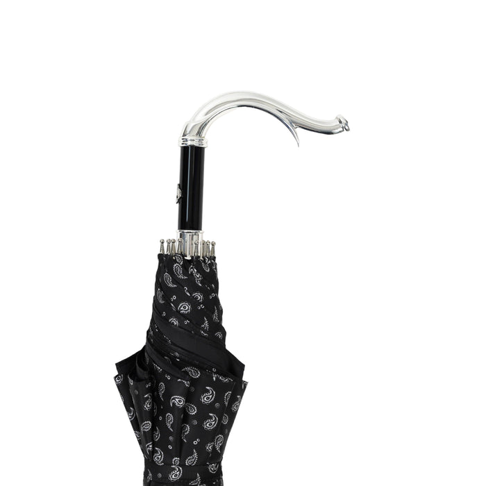 Chic Umbrella Featuring Paisley Pattern and Silverplated Handle - Artynov | Unique Handmade Accessories