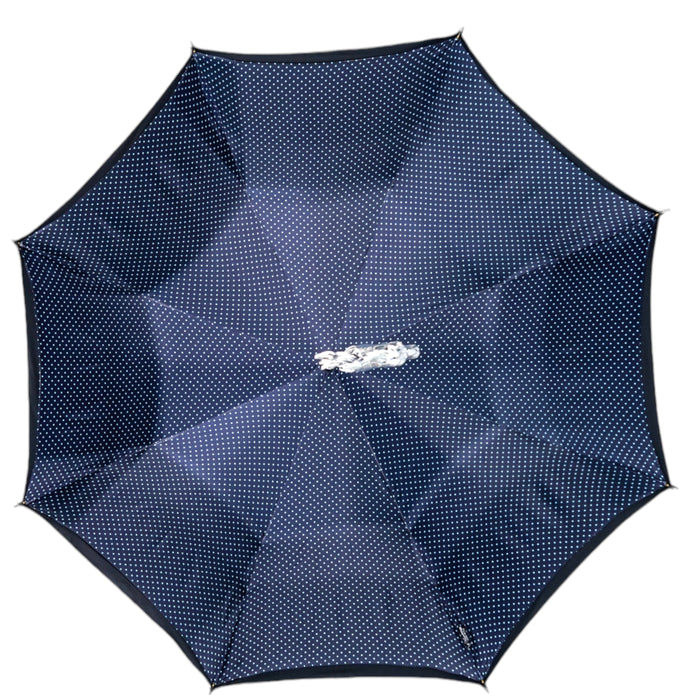 Luxury Polka Dot Umbrella - Silver Horse Handle for Men