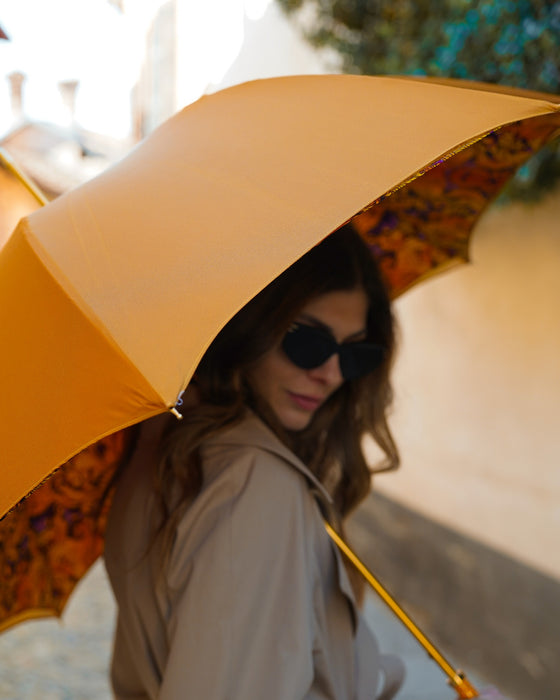 Designer Fantastic Orange Umbrella with Leopard Print