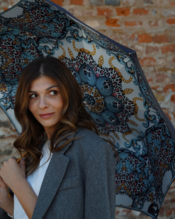 Exclusive Blue Umbrella with Turquoise Crystals