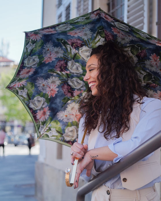 Luxury Design Elegant Green Floral Umbrella