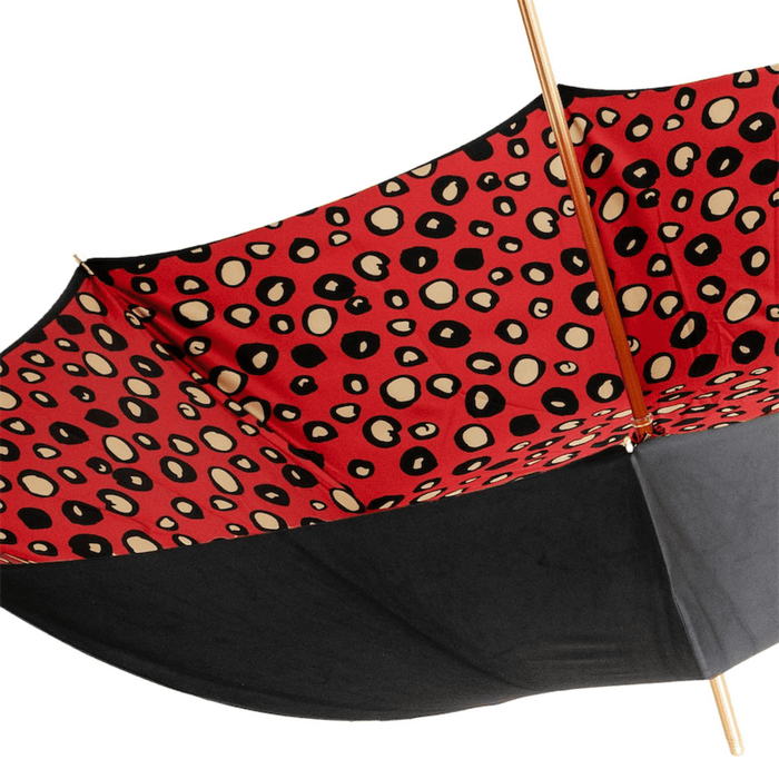 Red Print Stylish Black Designer Umbrella