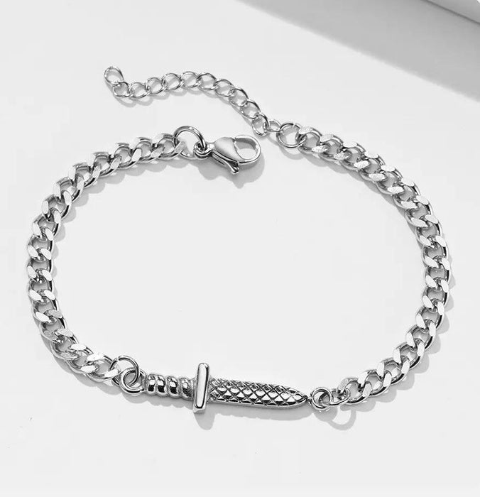 Unique Sword Link Bracelet Classic Silver