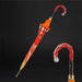 Orange Brush Strokes Designer Handle Umbrella