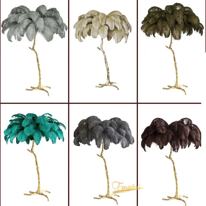 Elegant Feather-Inspired Floor Lamp with a Soft and Luxurious Design