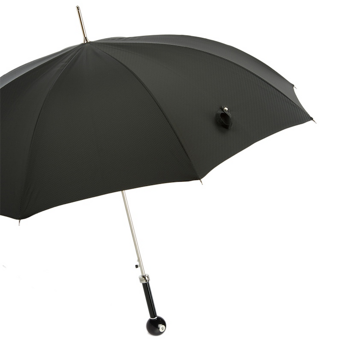 novelty black umbrella with 8-ball resin handle