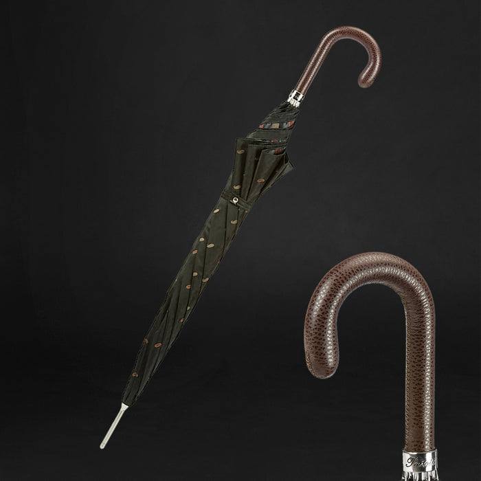 Italian leather handle umbrella handcrafted