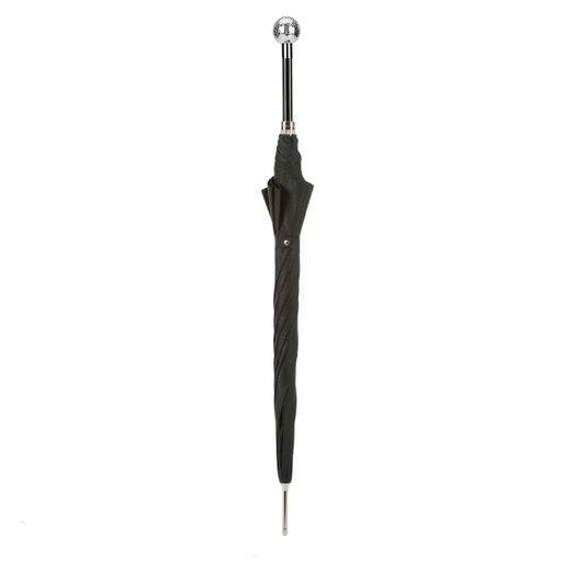 designer silver golf ball handle black umbrella