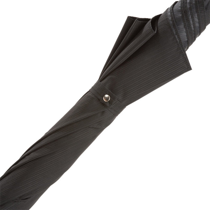 men's black umbrella with unique handle