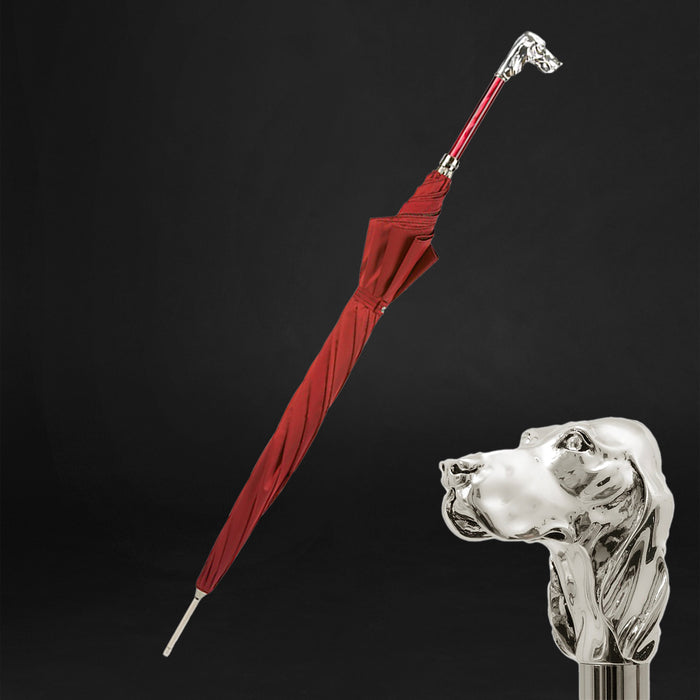 silver hound handle umbrella red 