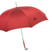 red statement umbrella with silver hound handle