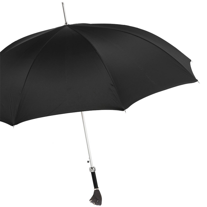 black umbrella with gorilla handle