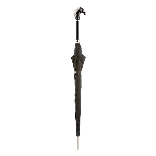 black horse umbrella enameled brass handle