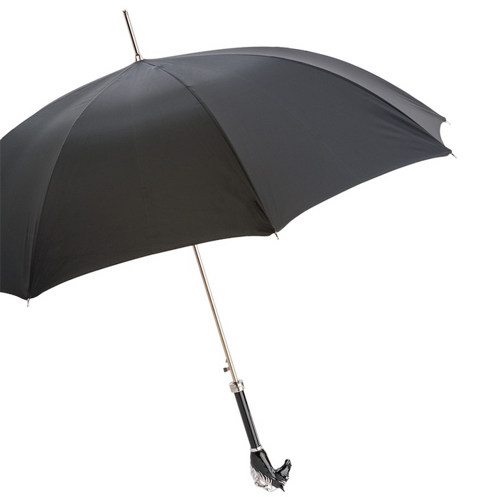 black umbrella with horse handle