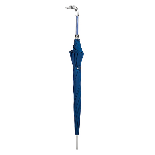 designer blue umbrella silver greyhound handle