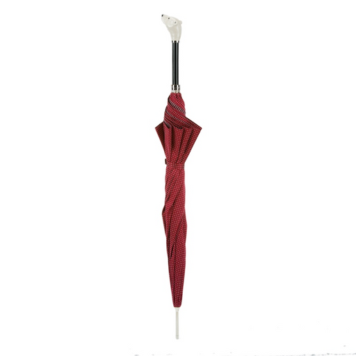 red umbrella with white bear handle