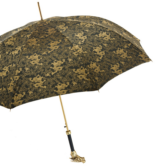 statement umbrella with golden dragon