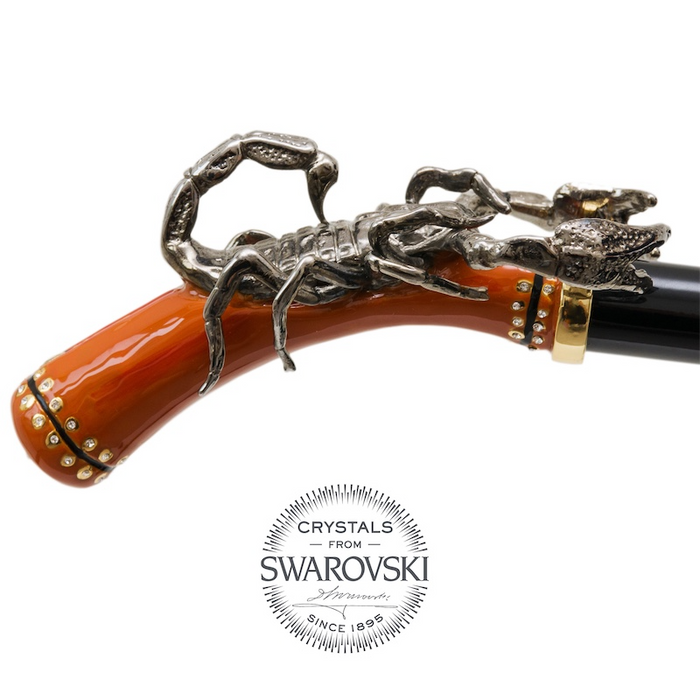 statement umbrella for men - scorpion handle with Swarovski® 