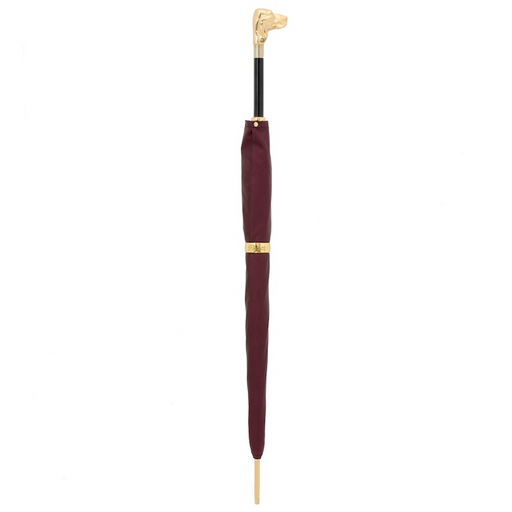 luxury burgundy umbrella golden dog handle 