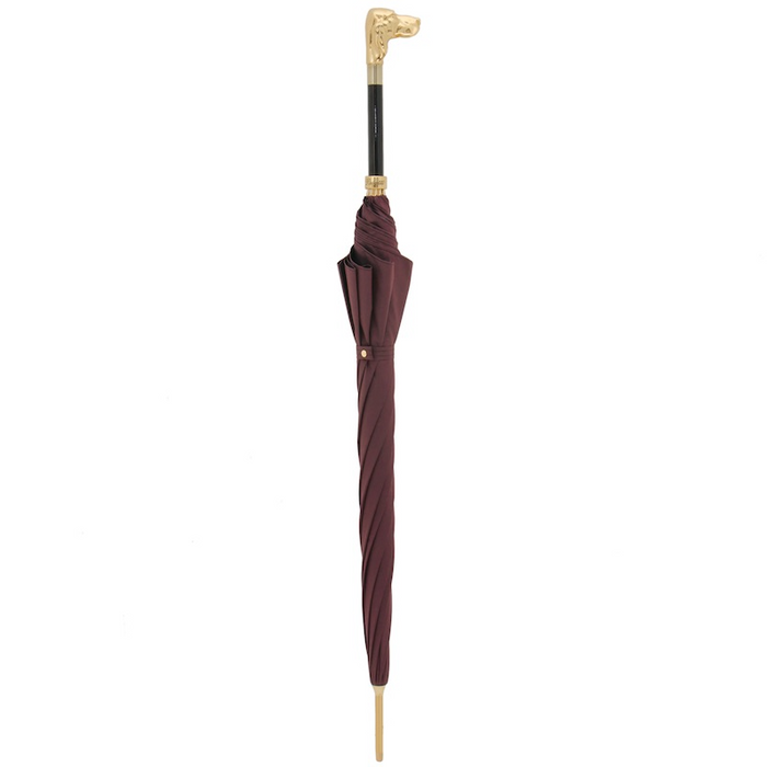 where to buy luxury burgundy umbrella with golden dog handle