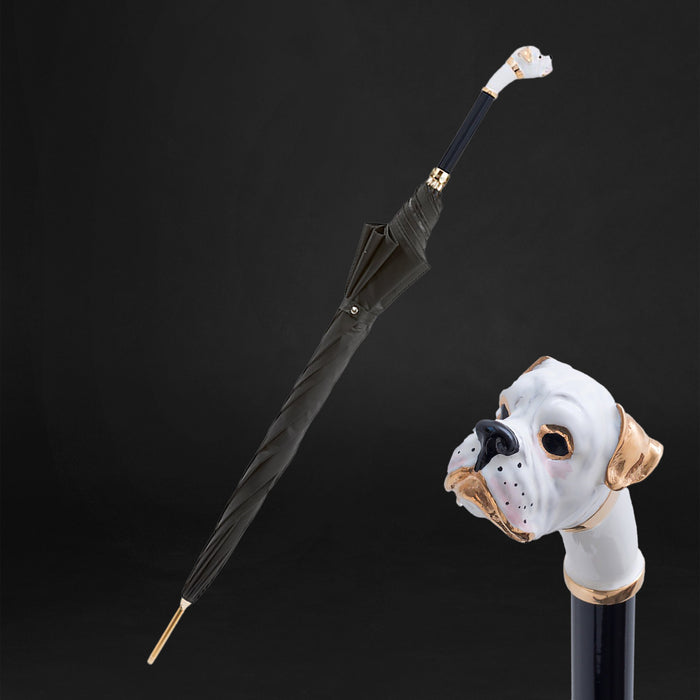 unique black umbrella with dog handle