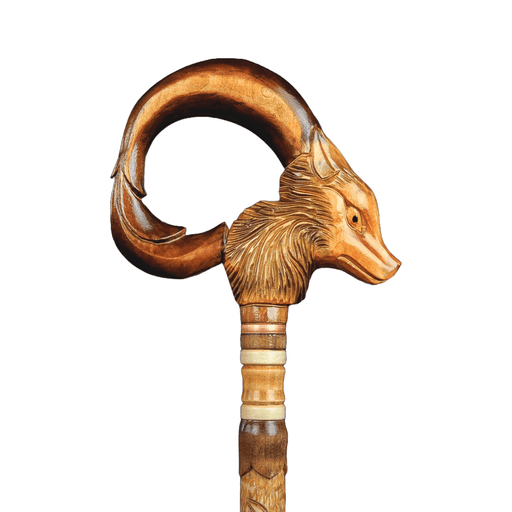 Unique Design Fox Walking Cane, Victorian Folk Art Dress Walking Stick